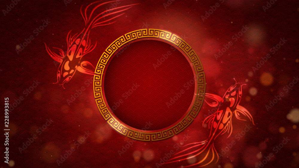 Poster chinese new year also known as the spring festival. digital particles loop background with chinese o