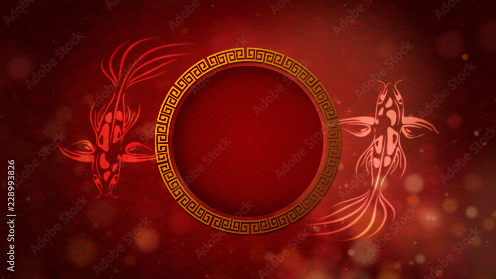 Poster chinese new year also known as the spring festival. digital particles loop background with chinese o