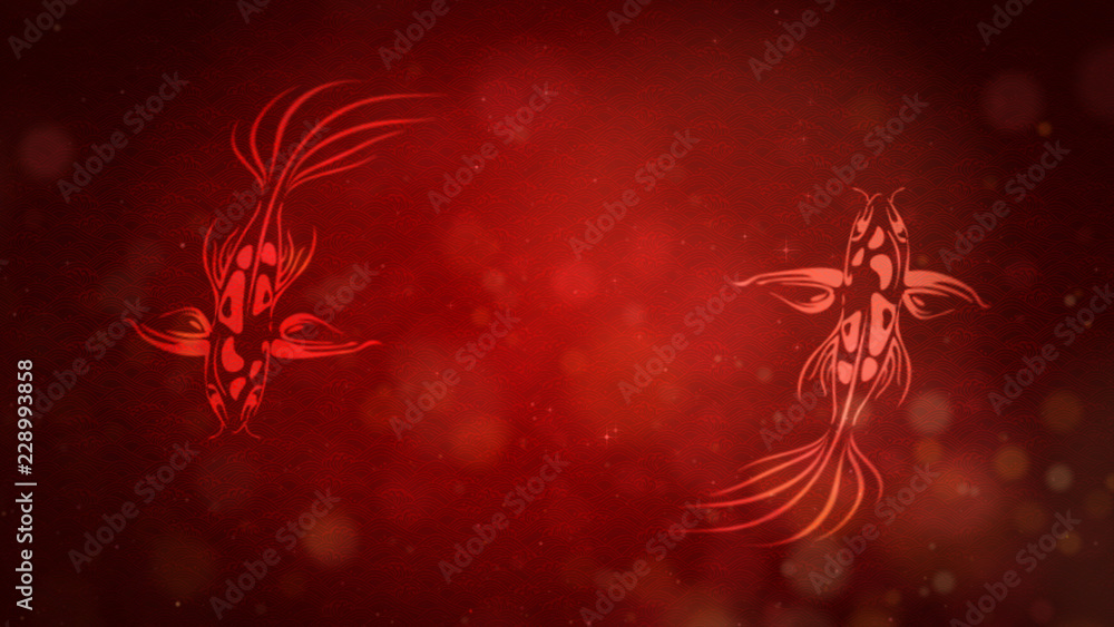 Poster Chinese New Year also known as the Spring Festival. Digital particles loop background with Chinese ornament and decorations