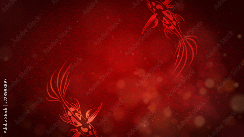Poster chinese new year also known as the spring festival. digital particles loop background with chinese o
