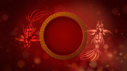 Chinese New Year also known as the Spring Festival. Digital particles loop background with Chinese ornament and decorations
