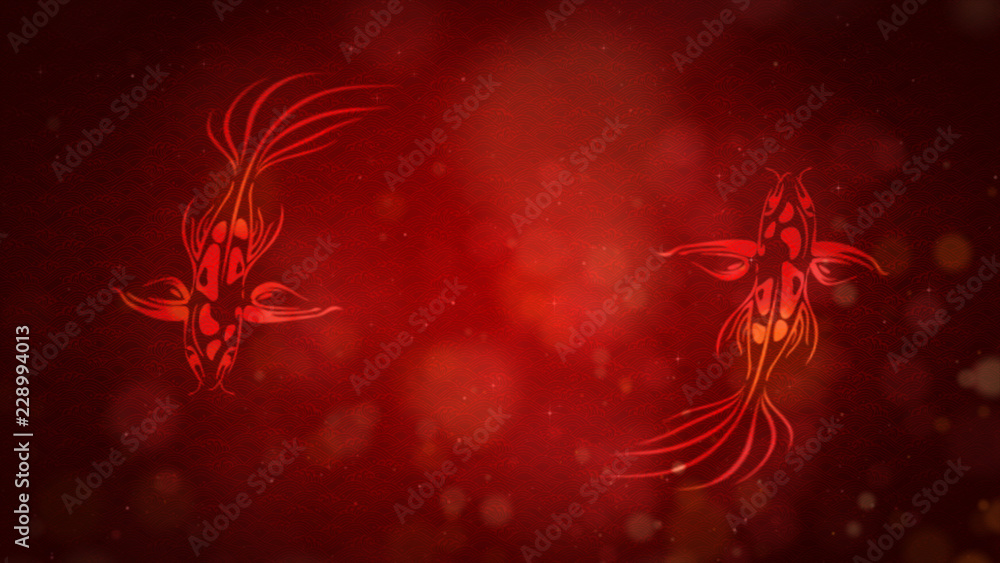 Poster chinese new year also known as the spring festival. digital particles loop background with chinese o