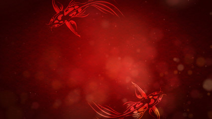 Chinese New Year also known as the Spring Festival. Digital particles loop background with Chinese...