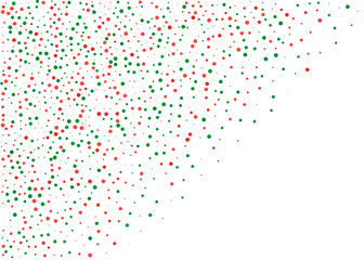 Festival pattern with color round glitter, confetti. Random, chaotic polka dot. Christmas color red and green