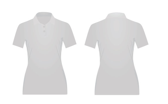 Women grey polo t shirt. vector illustration
