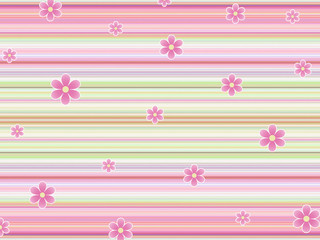 Flowers with striped pastel background