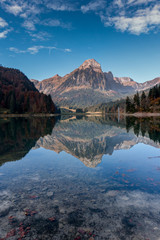 Fototapeta premium autumn color mountain landscape and lake in the Swiss Alps