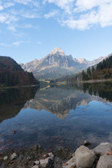 Fototapeta premium autumn color mountain landscape and lake in the Swiss Alps