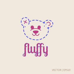 Teddy bear colorful logo illustration