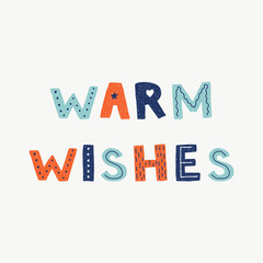 Scandinavian holidays hand lettering quotes to greeting card.