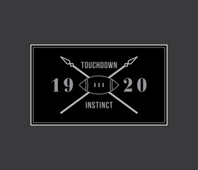 American football touchdown instinct white on black