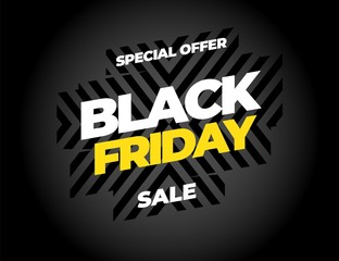 Black Friday sale inscription design template. Black Friday banner. Vector illustration eps 10.