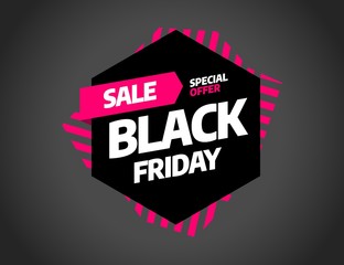 Black Friday sale inscription design template. Black Friday banner. Vector illustration eps 10.