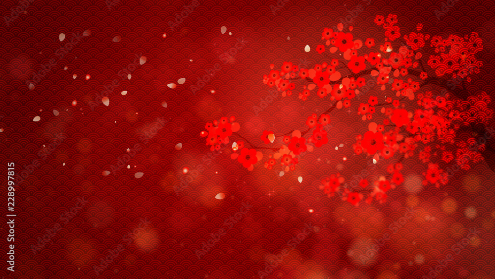Poster chinese new year also known as the spring festival. digital particles loop background with chinese o