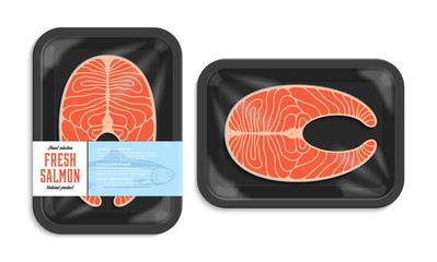 Vector salmon packaging illustration