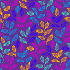 Wrapping tea leaves pattern seamless vector illustration.