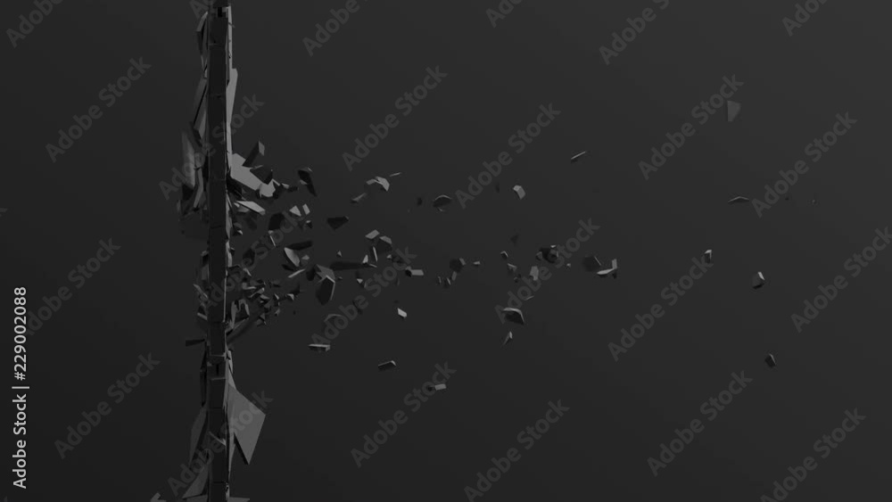 Poster abstract 3d rendering of cracked surface. animated cgi background design with broken shape. wall des