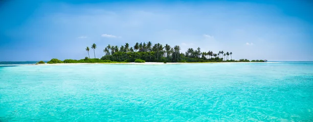 Foto op Plexiglas Beautiful beach with white sand at tropical Olhuveli island, Maldives. © Aleksandar Todorovic