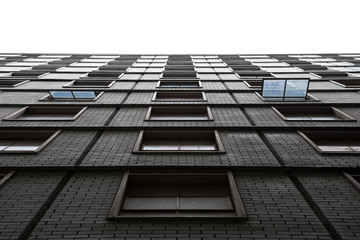 Exterior Architectual Wall With Open Windows