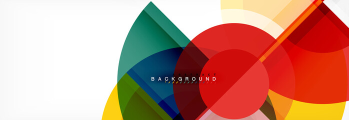 Abstract background - multicolored circles, trendy minimal geometric design