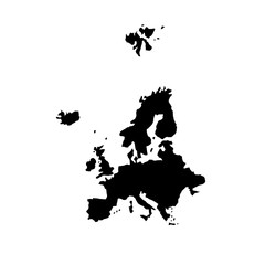Europe icon, logo on white background