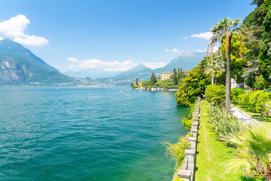 beautiful view on Lake Como in Varenna town, Italy