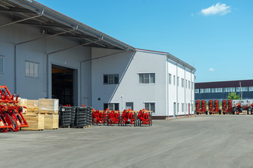 Large industrial building, view from the outside. Industrial architecture