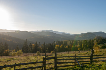 Fototapeta na wymiar idyllic view of the Carpathian mountains