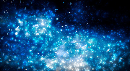 Fototapeta premium Empty abstract bokeh background and sparkles, sparkles, blur glare, neon light. Festive dark background.