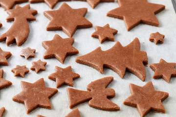 Fototapeta na wymiar How to make christmas gingerbread cookies