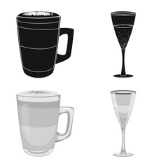 Vector illustration of drink and bar icon. Collection of drink and party vector icon for stock.