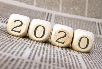Das Jahr 2020 auf Würfeln - Konzept für zukünftige Planung der Finanzen, Prognosen oder Entwicklung