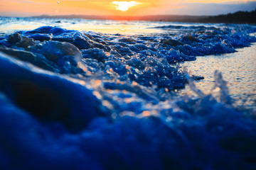 Waves on the beach in the tropics