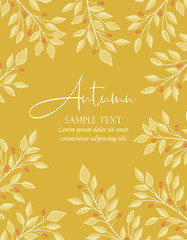 Vector illustration of decoration leaves. Autumn nature background. Greeting cards