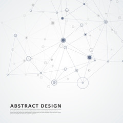 Vector abstract technology molecular structures and geometric graphic design