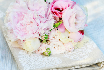 Bouquet of pink summer flowers.