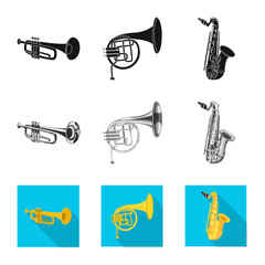 Vector design of music and tune logo. Collection of music and tool stock vector illustration.