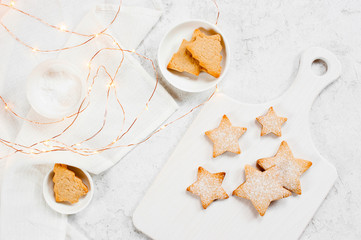 White winter composition with cookies