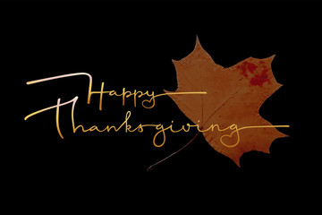 Vector illustration of Happy Thanksgiving text for posters, postcards, banners, blogs.