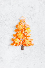 Christmas tree made of mandarines