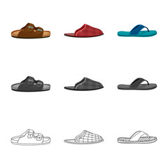 Isolated object of shoe and footwear logo. Set of shoe and foot vector icon for stock.