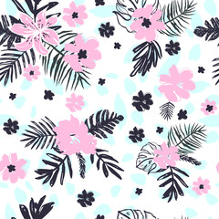 Hipster Exotic  Leaves Pattern Vector  Illustration for Surface , Invitation , Notebook, Banner , Wrap Paper ,Textiles, Cover, Magazine ,Postcard Background ,Textile , Wallpaper, Fashion 