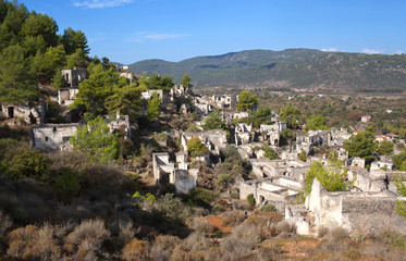 Abandoned village of Kayakoy in Oludeniz, Mugla province, Turkey