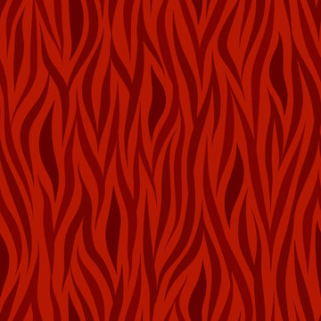 Seamless vector abstract wavy pattern with natural motif in monochrome red colors