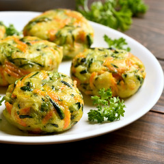 Vegetable cutlet from carrot, zucchini, potato