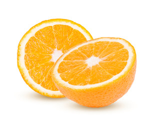 Ripe tasty orange wits slice isolated on white background
