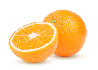 Ripe tasty orange wits slice isolated on white background