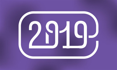Happy New Year 2019. Typography logo design.