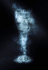 Antique cup with skull