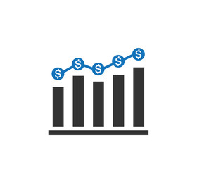 Business revenue growth or increase icon
